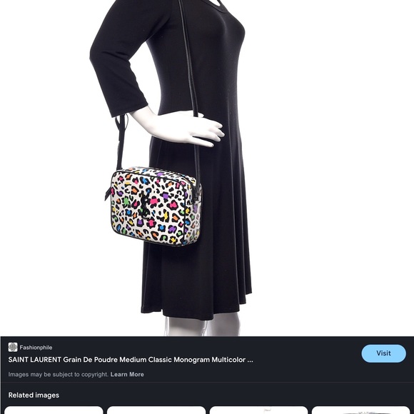 ISO YSL Saint Laurent white cheetah multicolor bag - Picture 2 of 2